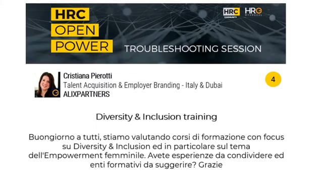 Thumbnail Agata Cerra risponde su DIVERSITY AND INCLUSION TRAINING