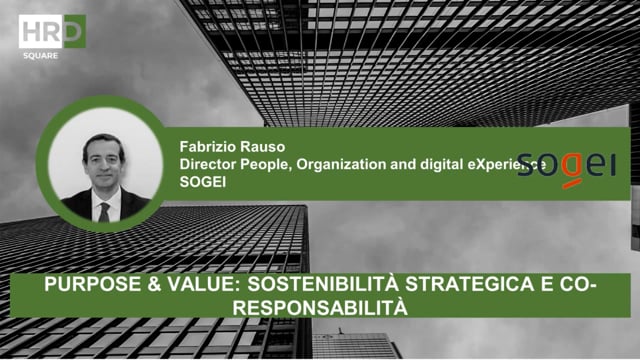 Thumbnail Purpose & Value, sostenibilità strategica e co responsabilità SOGEI