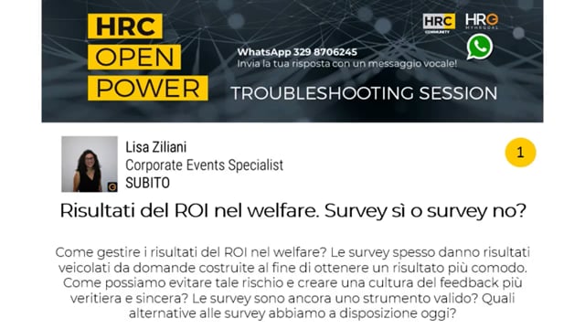 Thumbnail Serena Ottone risponde su_RISULTATI DEL ROI NEL WELFARE