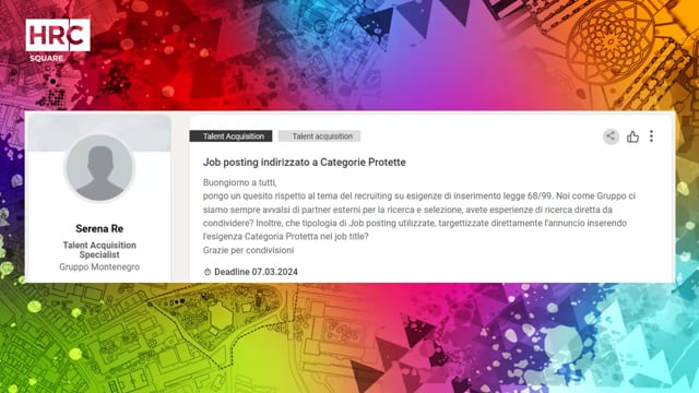 Thumbnail Job posting indirizzato a categorie protrette MERMEC